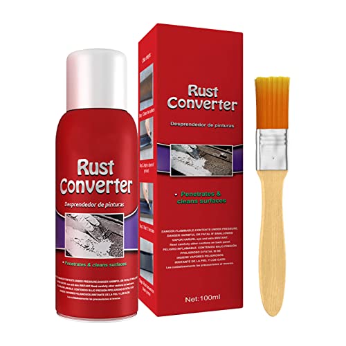 Spray Eliminador de óxido Metal, 100ml Removedor de óxido de Metal a Base de Agua, Convertidor de óxido en Spray con Cepillo, Eliminador de óxido para Automóviles Barandas Muebles Equipos de etal