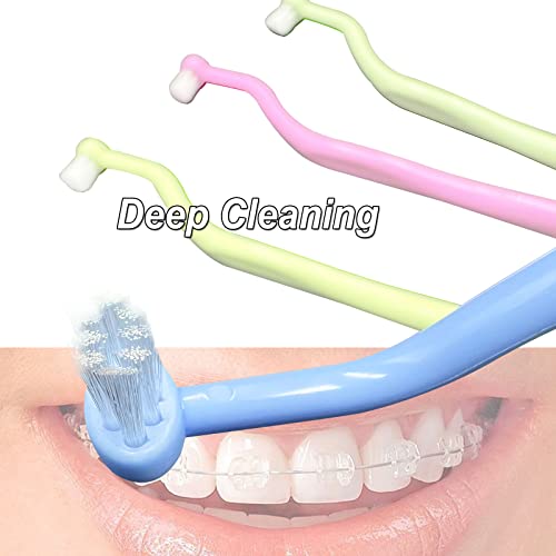 Hrasy Orthodontic Toothbrush Small Tuft Toothbrush Tiny Compact Interspace Brush For Dental Implants, Braces And Teeth Detail Cleaning, 4 Pieces (4 Colors D) #TOP2