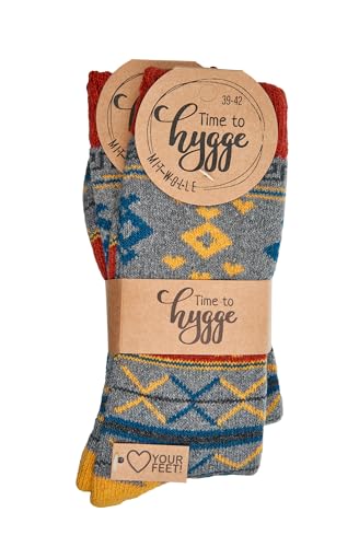Chaussettes norvégiennes en laine tricot thermique homme femme pour hiver rigoureux
