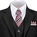 DHTS Boys Bow Tie Pocket Square Set Kids Striped Burgundy Ties for Boy Neckties Red Tie Teens Boy 8-10 12-14 14-16 Wedding School Gift Boys Fashion