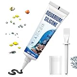 XINGHUO Aquarium Silikon, 150ML Aquarium Kleber, Aquarium Silikon Schwarz, Hochelastisch, Wasserdicht, Geeignet für Aquarien, Fischbecken, Sichtfenster aus Glas und Glasprodukte