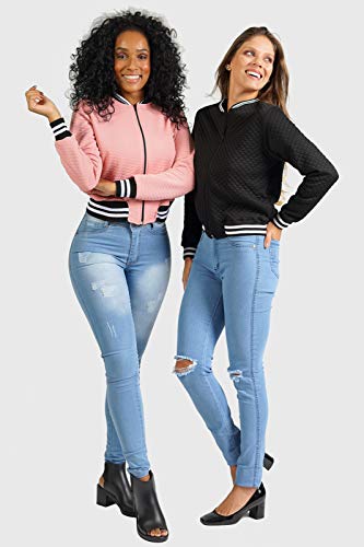 KIT 2 Casaquinho Bomber Casaco Rosa e Preto