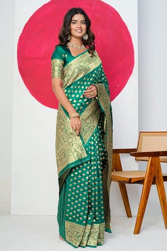 Image of Subham Saree for Woman Silk Cotton Kanjivaram | Soft Easy to Drape Daily Wear Sari with Blouse Fabric