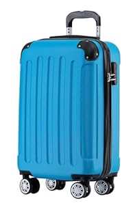 BEIBYE Hartschalen-Koffer Trolley Rollkoffer Reisekoffer Handgepäck 4 Rollen (M-L-XL-Set) (Turquoise, M)