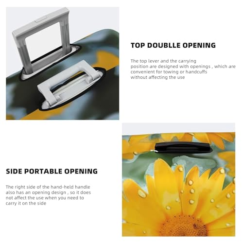Travel Luggage Cover Suitcase Protector Elastic Washable Yellow daisy Suitcase Cover Anti-scratch Spandex Baggage Covers Fits 18-32 Inch Luggage4