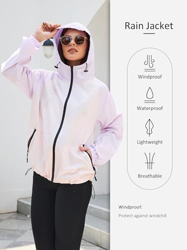 PITINAN Lightweight Foldable Rain Jacket Women Waterproof Raincoats Windbreaker Jacket Women S-XXL2
