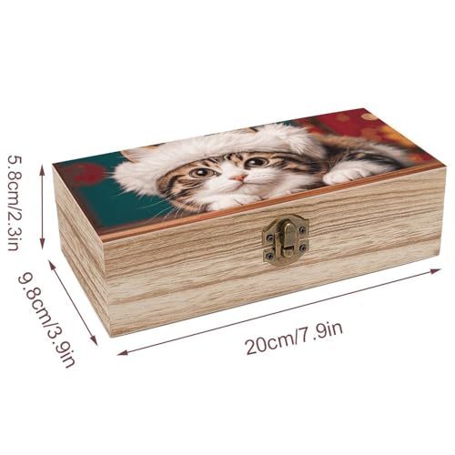 Boîte de rangement en bois chaton cadeau idéal pour souvenirs de naissance