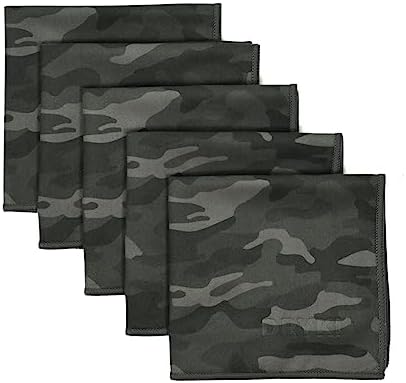 DRYKI Sweat Absorbing Handkerchiefs - The Original Sport Microfiber Hankies for Wicking Sweat from Hands, Face, Body (Moss Camo, 5 Pack)