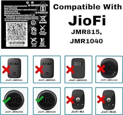 Image of ZT-GY974745 Battery for Jio WiFi Dongle JMR815 JMR1040 Wireless Router Battery with 1 Year Warranty**** (Z4)