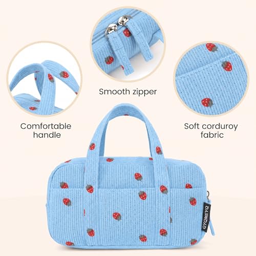 Image of Large Pencil Case Pouch, Extra Big Pencil Bags with Zipper, Cute Corduroy Pencil Pouch with 5 Compartments, Pen Bag Wide Opening, Pencil Pouch Organizer, Pencil Box for Teen Girls Adults