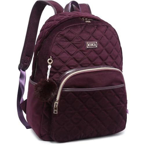 Mochila Kika Camurça Feminina Costa Notebook Juvenil Escolar (Vinho)