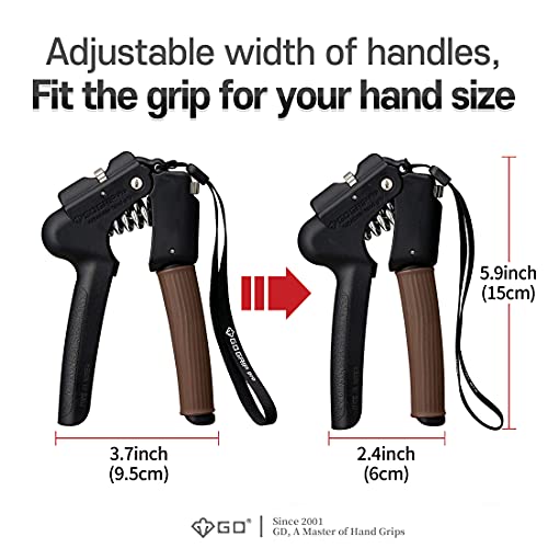 GD Hand Grip Strengthener (Premium Adjustable Hand Gripper) Wrist and Forearm Strength Trainer (5. PRO Brown (29~99lbs))