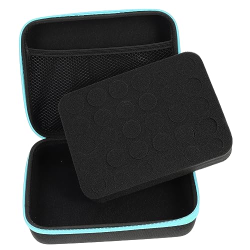 LRXIYODE Bolsa de Almacenamiento para Aceites Esenciales Resistente Compartimentos para Botellas de Estuche Portátil para Viaje Color Azul