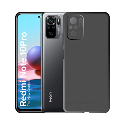 Image of Case Creation Liquid TPU Silicone Cover for Redmi Note 10 Pro Soft Case,Anti-Dirty Slim Case Frosted Matte Cute Candy TPU Raised Bezel (Splash of Color) Back Case Cover for Redmi Note 10 Pro -Black