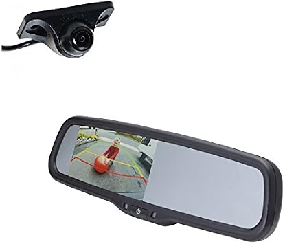 تتضمن مجموعة كاميرا النسخ الاحتياطي للسيارة EchoMaster K504M كاميرا PCAM-150-N مثبتة أسفل الشفة ومرآة عرض الكاميرا الخلفية مقاس 4.3 بوصة PMM-43-PL