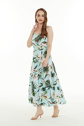 Image of Wispy Cereus Light Blue Family Matching Hawaiian Clothes | Family Matching Outfits • Soft Rayon Fabric • Tropical Floral Print • Vacation Ready • Luau Party Wear