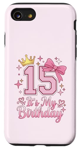 It's My 15�΂̒a���� ���̎q �R�P�b�g���{�� �s���N 15�� �X�}�z�P�[�X iPhone SE (2020) / 7 / 8 �p