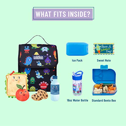Wildkin Kids Insulated Lunch Bag For Boys & Girls, Reusable Lunch Bag Is Perfect For Daycare & Preschool, Ideal Size For Packing Hot Or Cold Snacks For School & Travel Lunch Bags (Monsters) #TOP7