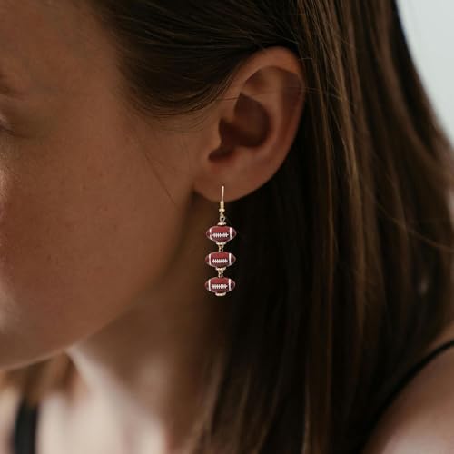 Football Drop Dangle Earrings for Women Game Day Earrings Rugby Football Long Earrings Sport Earrings Sports Fans Jewelry4