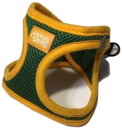 ※サイズ交換無料※ (The Little Dog Star) 超小型犬 小型犬 中型犬 犬用ハーネス ドッグハーネス 胴輪 軽量なソフトメッシュ 簡単脱着なベストハーネス (XXS, グリーン)