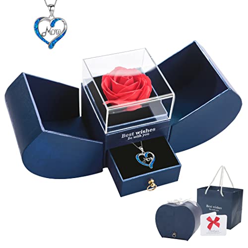 TANTAKO Cadeau pour Maman Collier de Roses Préservées avec Mom, Cadeau pour Maman Belle-Mère à l'occasion de Noël Fête des Mères Anniversaire de Naissance Cover