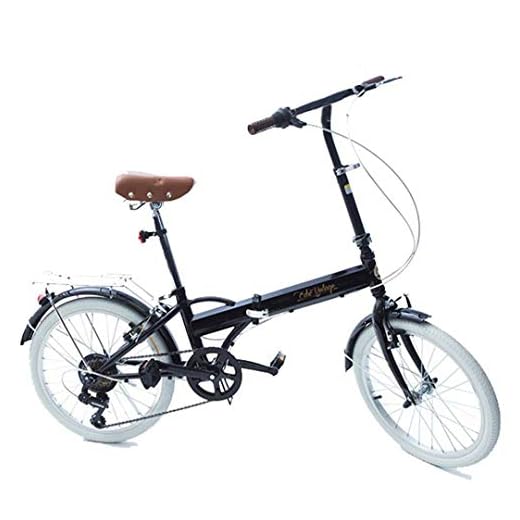 Bicicleta Dobrável Echo Vintage, aro 20, Shimano 6 Velocidades Fênix Black