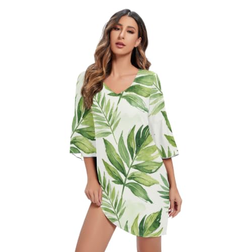 Robe trapèze mousseline légère anti-chaleur col en V pour silhouette élancée