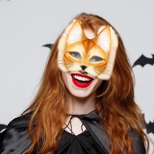 Masque de chat vierge pour cosplay avec feutrine et maille oculaire - 5