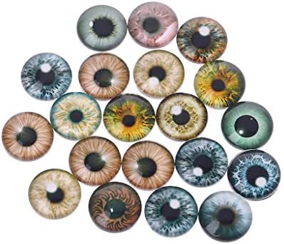 MOMOJIA 20Pcs Glass Doll Eyes Animal DIY Crafts Eyeballs for Dino...