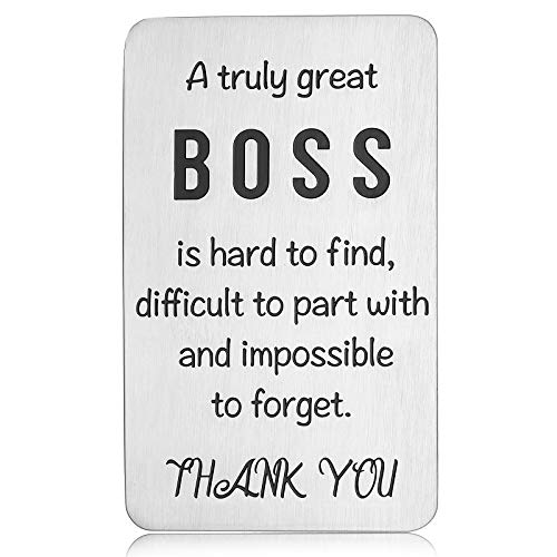 Boss Day Christmas Gift Wallet Insert for Men Women Office Thank You Card Gift for Boss Lady Leader Manager PM Mentor Supervisor Birthday Retirement Leaving Going Away Appreciation Present Female Male