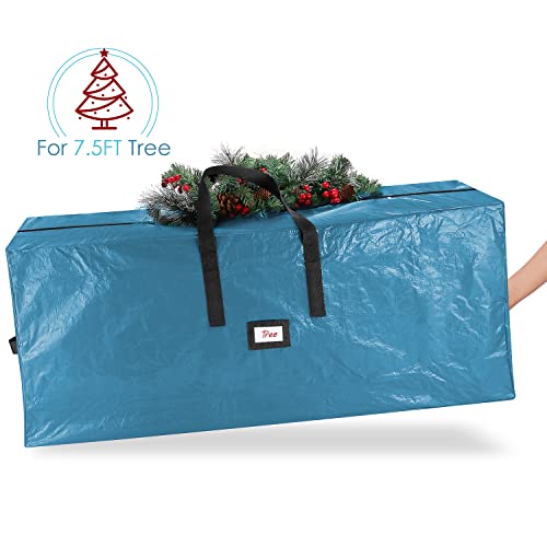 Image of Hearth & Harbor Christmas Tree Storage Bag - Artificial Christmas Tree Bag with Reinforced Handles, Dual Zipper, Wide Opening - Storage Container for Trees and Decorations, 2 Piece set - 7.5 + 9 FT