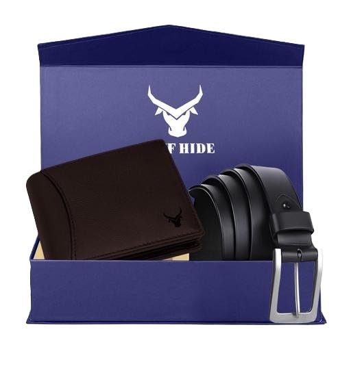 Leather Belt Ands Wallets Combo Set for Men - 1.5" Width - Zinc Casted Buckle - Formal & Casual Wear-image-37