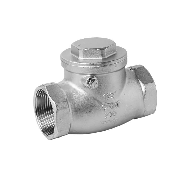 Valvola di ritegno Valvola di ritegno a battente in acciaio inossidabile 304 Valvola unidirezionale filettata orizzontale H14W Valvola di ritegno for tubo dell'acqua 4 punti 6 punti DN50 (Color : DN8
