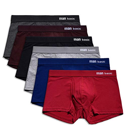 Men's 6 Pack Underwear Ultra Soft Cotton Basic Boxer Briefs