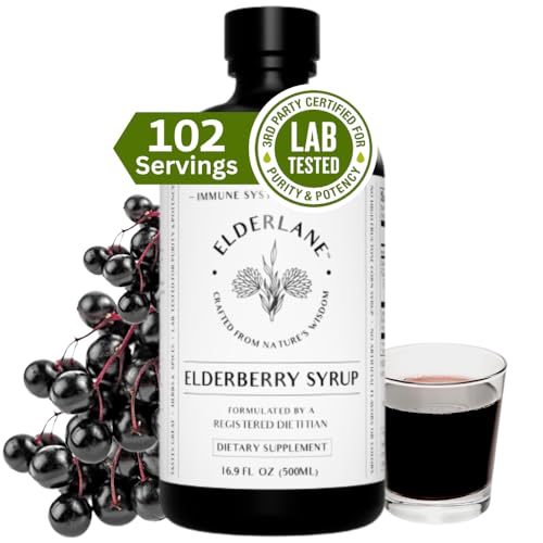 Elderlane Elderberry Syrup Immune Boosters for Adults & Kids 16.9oz