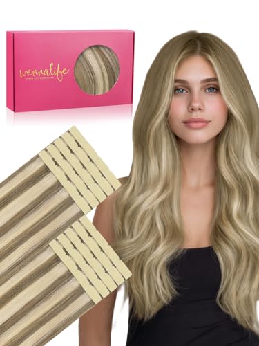 WENNALIFE 3.15 inch Wide Tape in Hair Extensions Human Hair, Tape in Weft