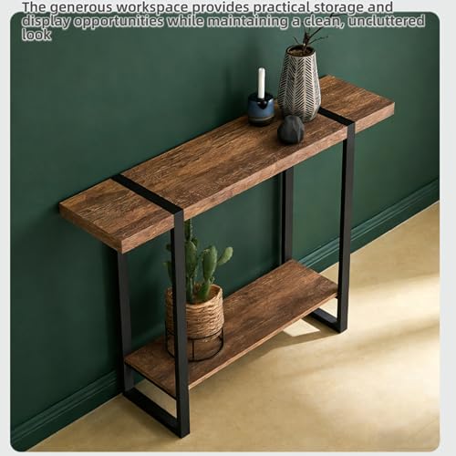 Mesa consola de madera maciza retro para la entrada del hogar 5