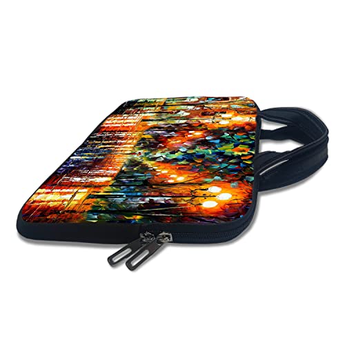 Image of TheSkinMantra Chain Laptop Sleeve Bag Compatible with Laptop /Macbooks /Chrombook /Notebook /Zbook (13.3 Inch (Handle), Colorful Street)