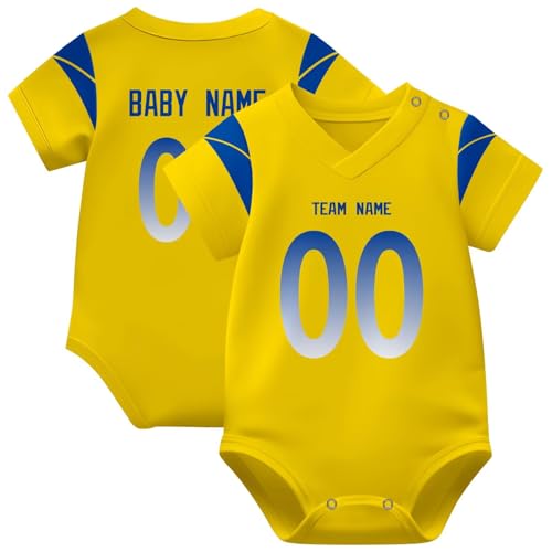 Image of KREDE Baby Clothes Unisex Bodysuit Jersey Style Custom Name Number for Baby Boys