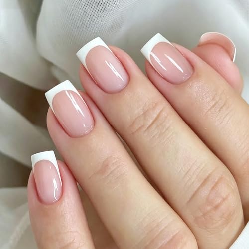 JMEOWIO Gel Semicurado de Pegatinas Punta Francesa Beige Gel Semi Curado Nail Art Stickers Decoración