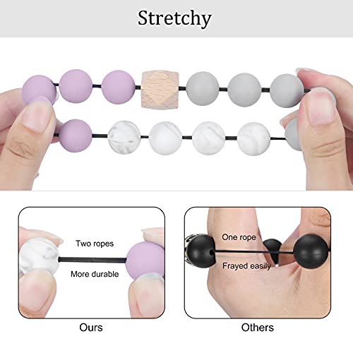 Weixiltc Bracelet Keychain Wristlet, Silicone Bead Key Ring Bracelet For Women (Purple) #TOP2