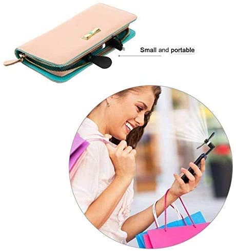 Image of QAWACHH 3 in 1 OTG Mini Portable Mobile Fan for Android and iPhone, Type c-Orange- (blue)