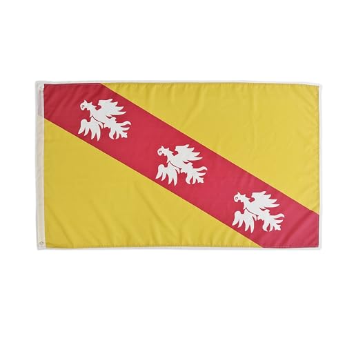 Drapeau Lorraine Pandiui23, 150 cm x 90 cm, Jaune, Patriotique, Fêtes régionales, Intérieur et Extérieur
