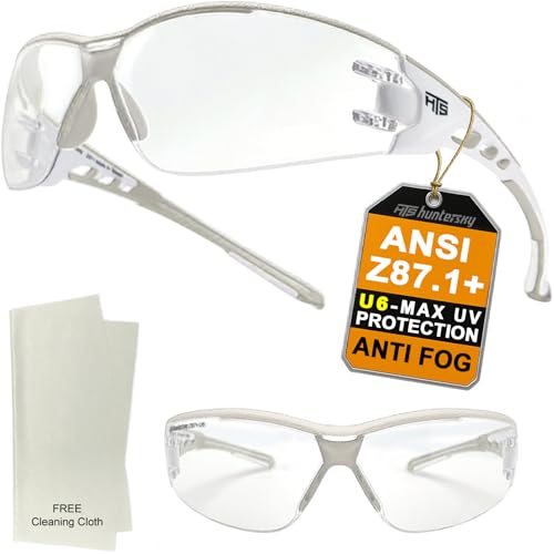 Image of HTS HUNTERSKY Super Flexible Lightweight Anti Fog Wrap-Around U6 Clear Shooting Safety Glasses with ANSI Z87.1 Scratch Resist
