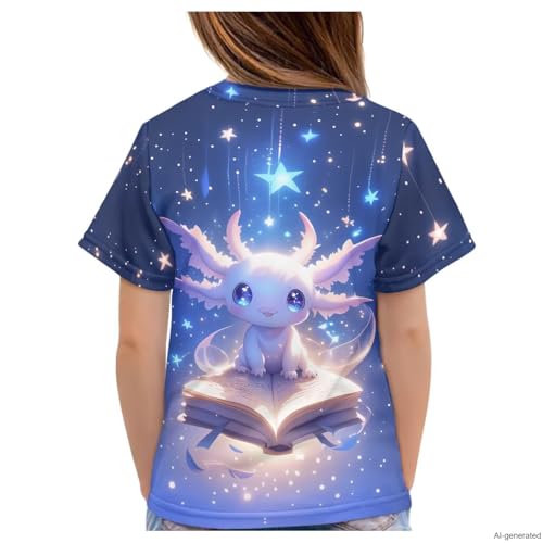 Image of WELLFLYHOM Kids Tshirts Girls Boys Short Sleeve Crewneck Tees Shirts Casual Sport Pullover Tops Size 3-16 Years
