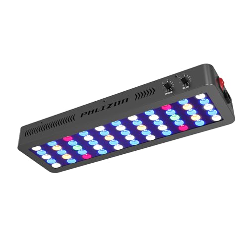Phlizon 165W Dimmable Full Spectrum Aquarium LED Light Fish Tank LED Reef Decoration Light for Saltwater Freshwater Fish Coral Reef (20"x7"x2.4")