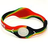 Power Balance Einzigartige Rasta Farbe Silikon Armband (X-Large 22cms)