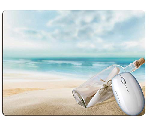 Preisvergleich Produktbild Gaming-Mauspad, Wunderschöner Strand, Exquisite Driftflasche, Verschleißfestes Und Haltbares Gummi, Computerspiel-Mauspad