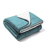 Ved Manta de vellón Sherpa Mantas Lisas de Microfibra mullidas para Cama y sofá, 275 x 210 cm (Verde Oscuro)