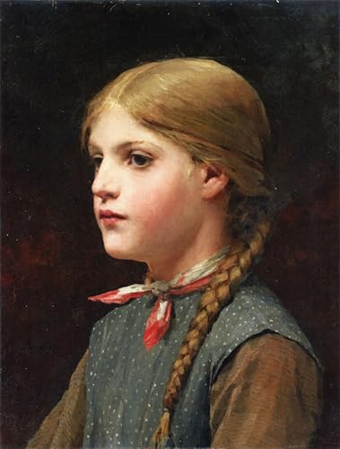 Portrait d'une jeune fille Albert Anker grand tableau vintage pour mur vide chambre